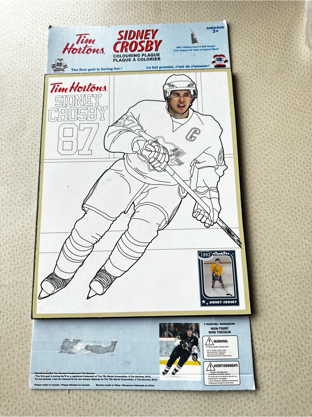 Tim Hortons Sidney Crosby Coloring Plaque 2012